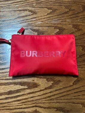 Burberry Bright Red Zip Wristlet Pouch